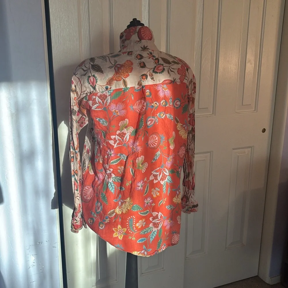 johnny was workshop long sleeve button up blouse xs - Picture 5 of 7